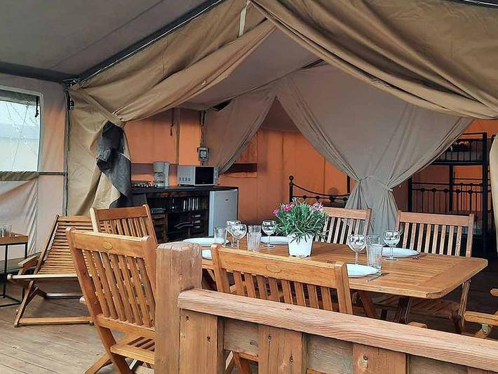 Camping Les Chênes Clairs - Safarizelt 4 personen - Loubressac in Condat (Lot), Lot