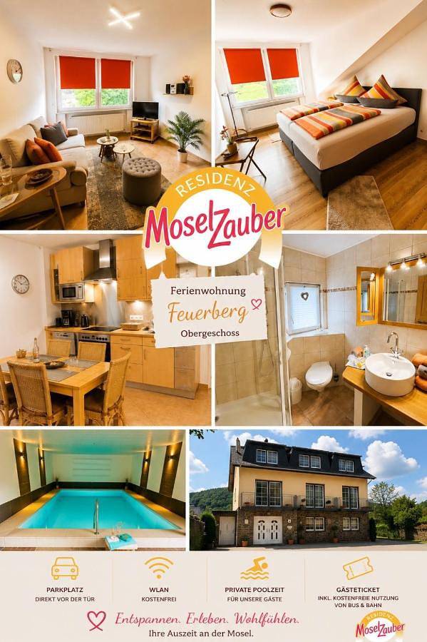 Ganze Wohnung, Residenz Moselzauber - Ferienwohnungen mit Pool Landschaft in Ernst, Cochem-Zell