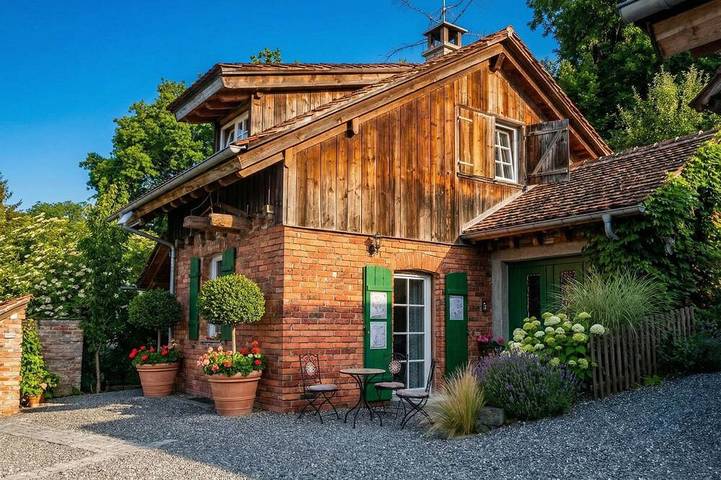 Ferienhaus für 4 Personen, mit Balkon/Terrasse und Terrasse sowie Garten am Bodensee