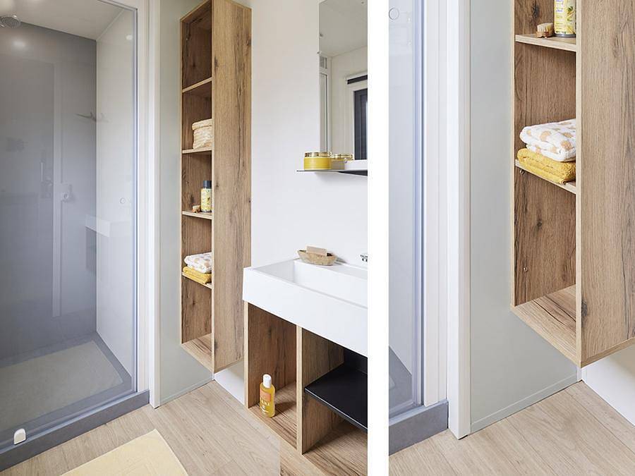 Camping des Familles - Mobilheim 6 personen - Cottage des Familles 3 Ch- 6 Pers 32 m² - Tv + Klimaanlage + Lv + Draps (bei wöchentlicher Anmietung im Preis inbegriffen) in Grayan-et-l'Hôpital, Lesparre-Médoc und Umgebung