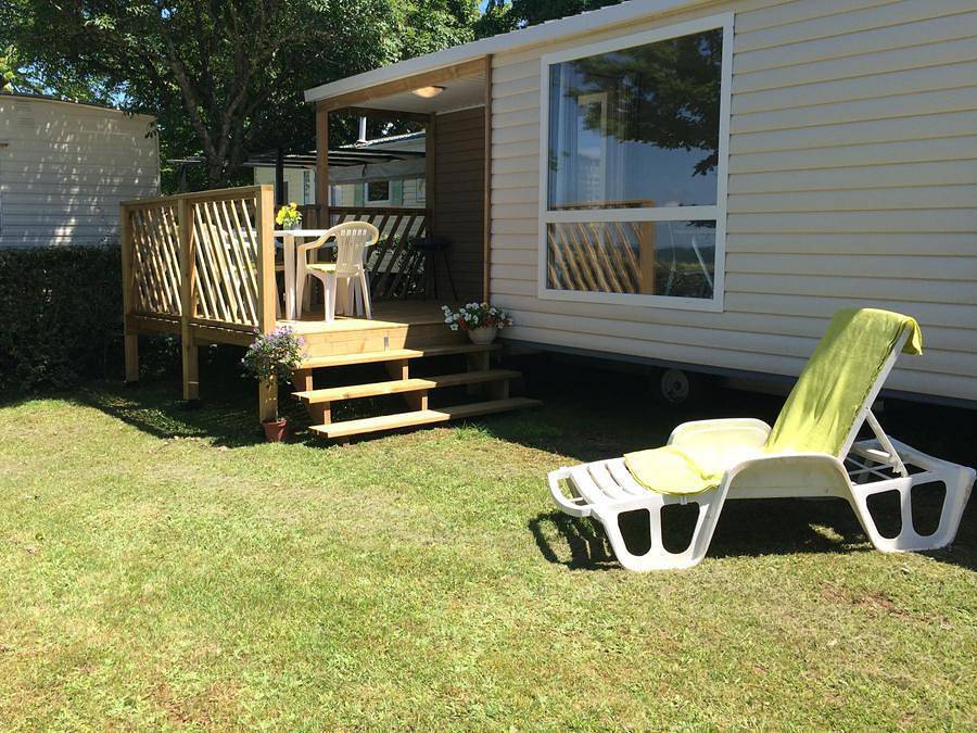 Camping Le Daguet - Mobilheim 4 personen - Loggia in Saint-Laurent-la-Vallée, Périgord Noir