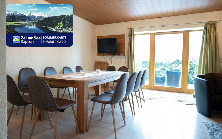 Ferielejlighed for 11 personer, med Balkon og Terrasse såvel som Have og Søudsigt i Zell am See