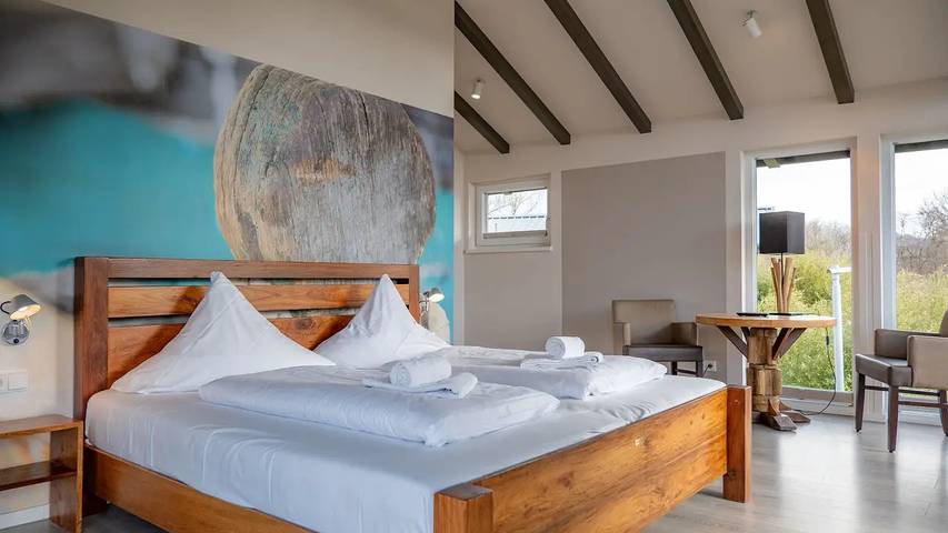 Ferienhaus mit Meerblick für 6 Personen, mit Sauna und Terrasse sowie Garten, mit Haustier