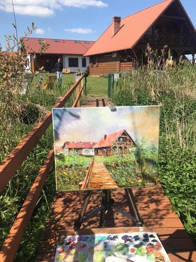 Dom wakacyjny dla 9 osób, z widok i ogród oraz widok na jezioro i sauna w Boszkowo