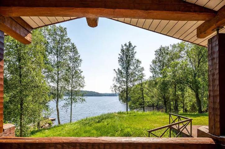 Camping para 4 personas, con vistas y vistas al lago en Finlandia