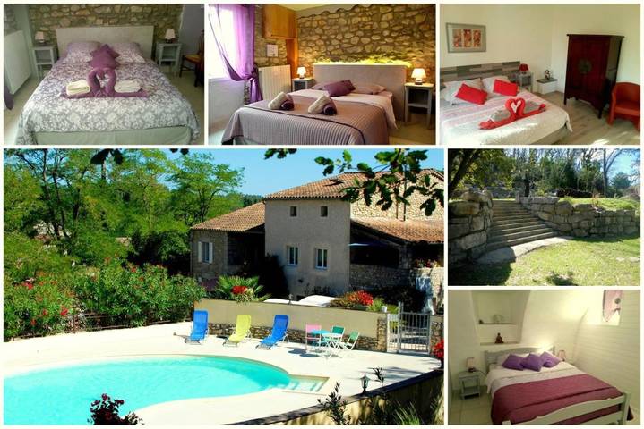Chambre d’hôte pour 2 personnes, avec jardin ainsi que piscine et vue