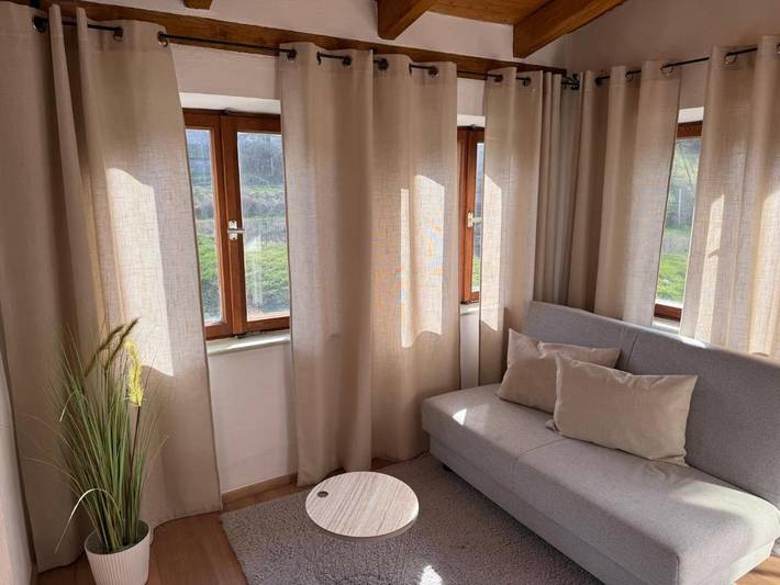 Ferienwohnung für 2 Personen, mit Terrasse und Sauna sowie Garten und Ausblick