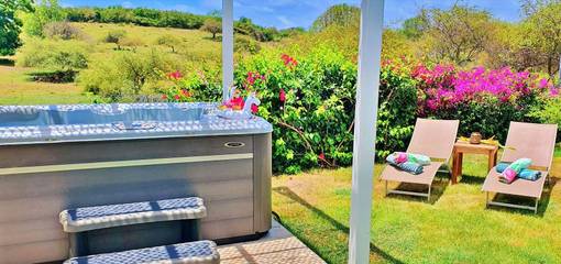 Gîte pour 2 personnes, avec terrasse ainsi que jardin et jacuzzi, animaux acceptés en Guadeloupe