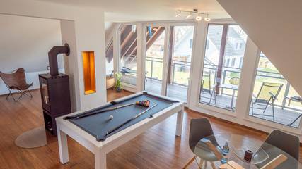 Ferienwohnung für 4 Personen, mit Balkon und Garten sowie Seeblick, mit Haustier in Lenz