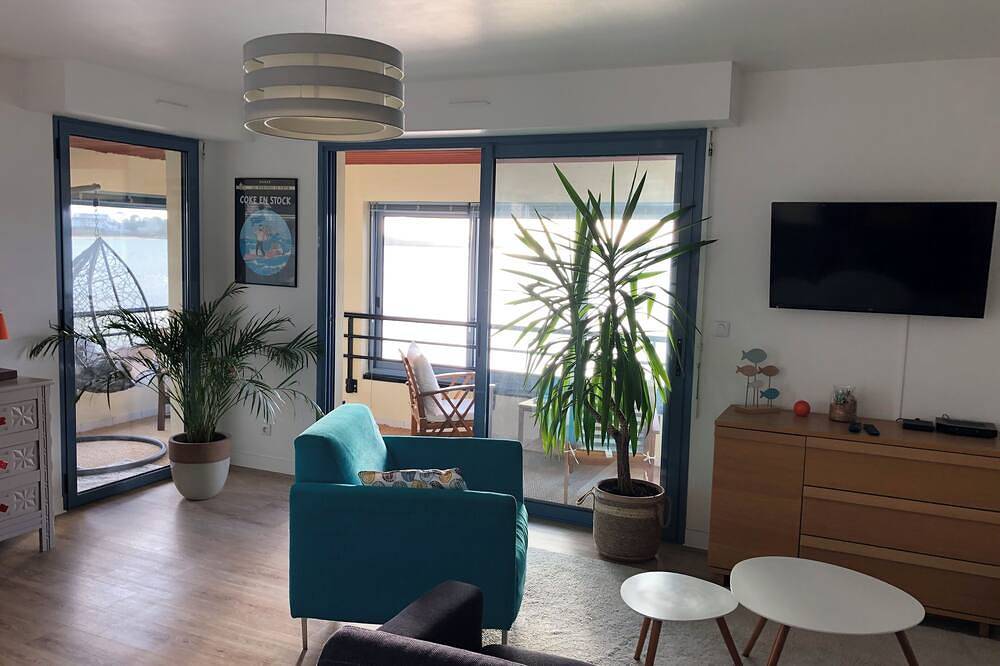 Ganze Wohnung, Roscoff, atemberaubender Meerblick mit direktem Zugang zum Strand in Roscoff, Ceinture Dorée