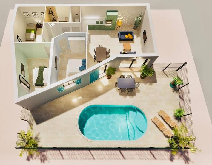Location de vacances pour 6 personnes, avec vue ainsi que piscine et terrasse à Saint-Maximin (Nimes) - 2