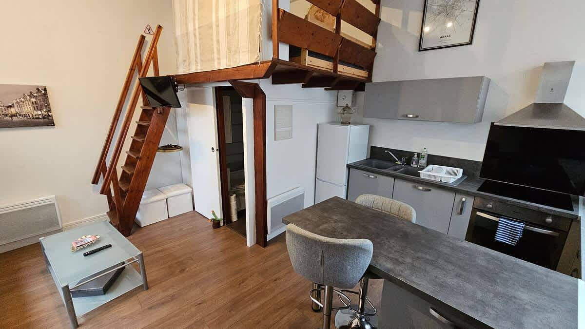 Studio entier, Old Arras studio avec mezzanine in Arras, Région d'Arras