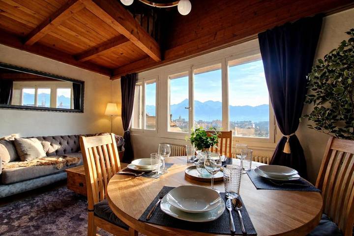 Ferienwohnung für 4 Personen, mit Ausblick und Seeblick in Thun