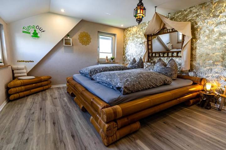 Ferienwohnung für 6 Personen, mit Garten und Sauna sowie Ausblick