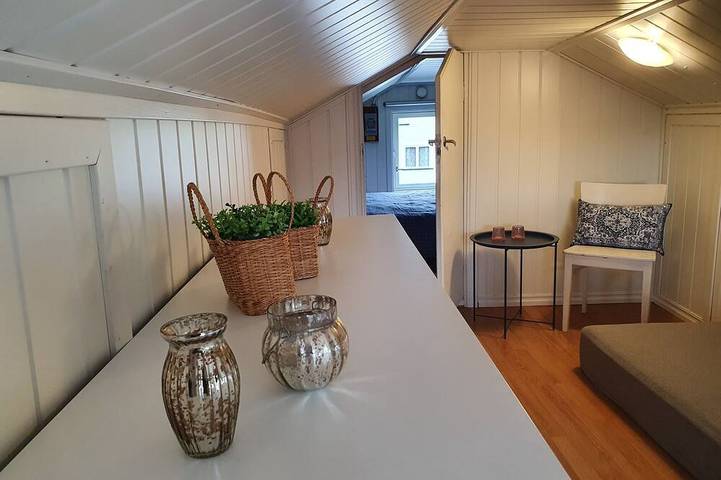 A true seaside idyll on the Eidangerfjord with a beautiful view—a small red house with an annex. in Porsgrunn