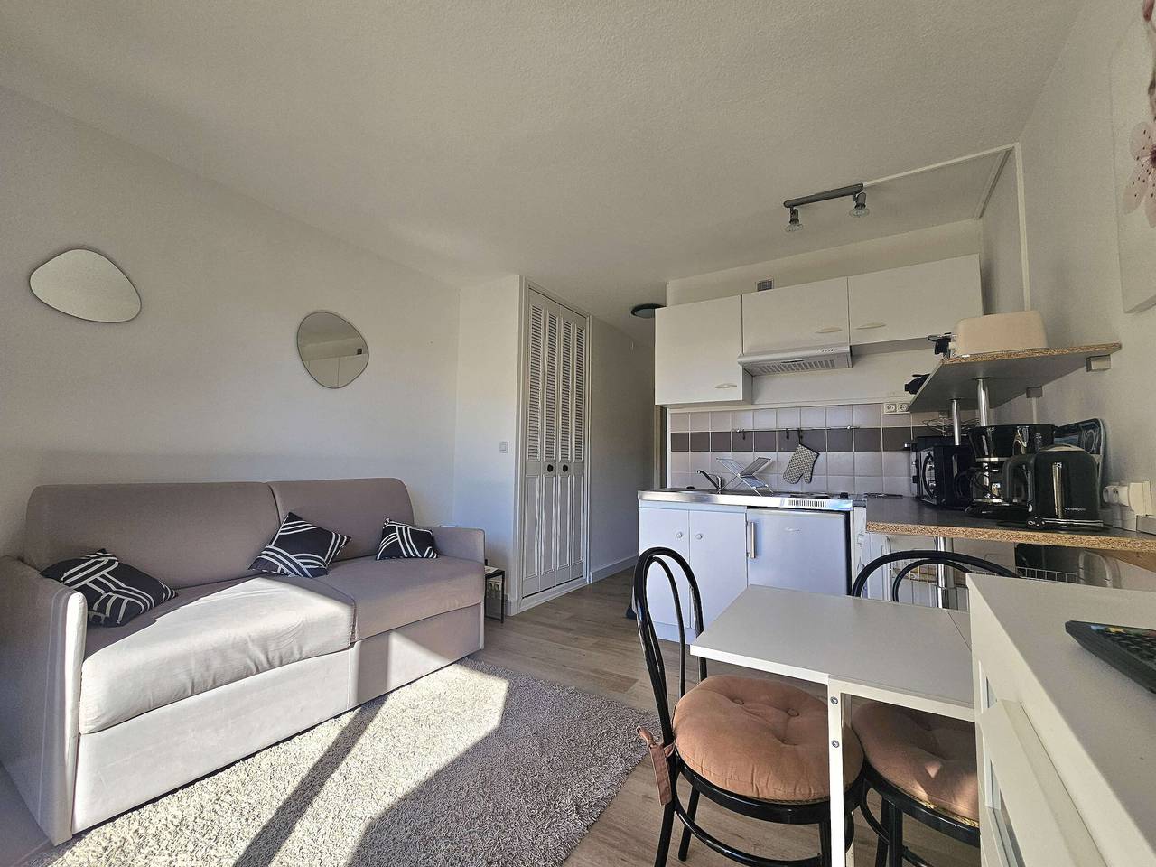 Entire studio, Bright Studio with Balcony, 2-Star Rating, South Facing in Balaruc-les-Bains in Balaruc-les-Bains, Côte d'Améthyste