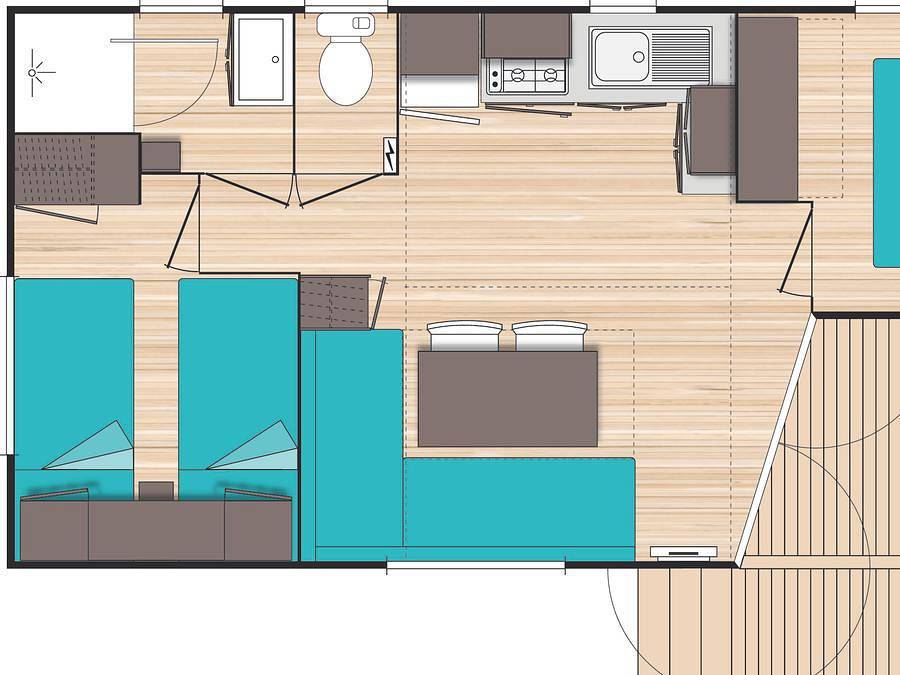 Camping Au Tylo Soleil - Mobilheim 4 personen - 33 Privilege O'Phea 754 T in Dauphin, Regionaler Naturpark Luberon