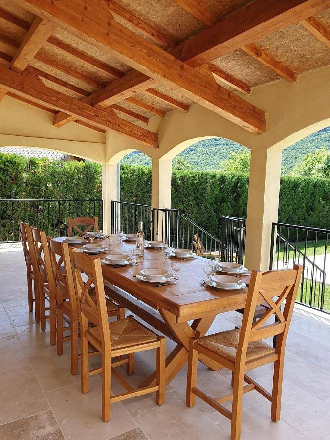 Cottage pour 12 personnes, avec piscine ainsi que jardin et vue à Souspierre
