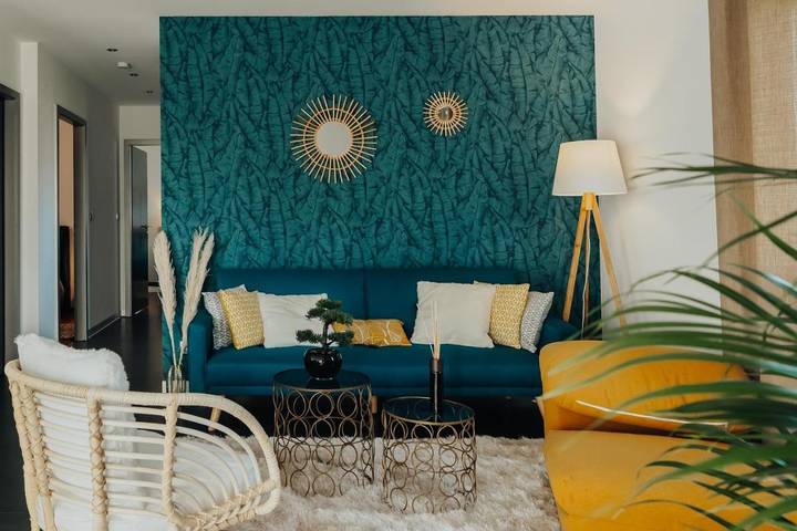 Appartement de vacances pour 6 personnes, avec Balcon et Terrasse ainsi que Jardin et Vue