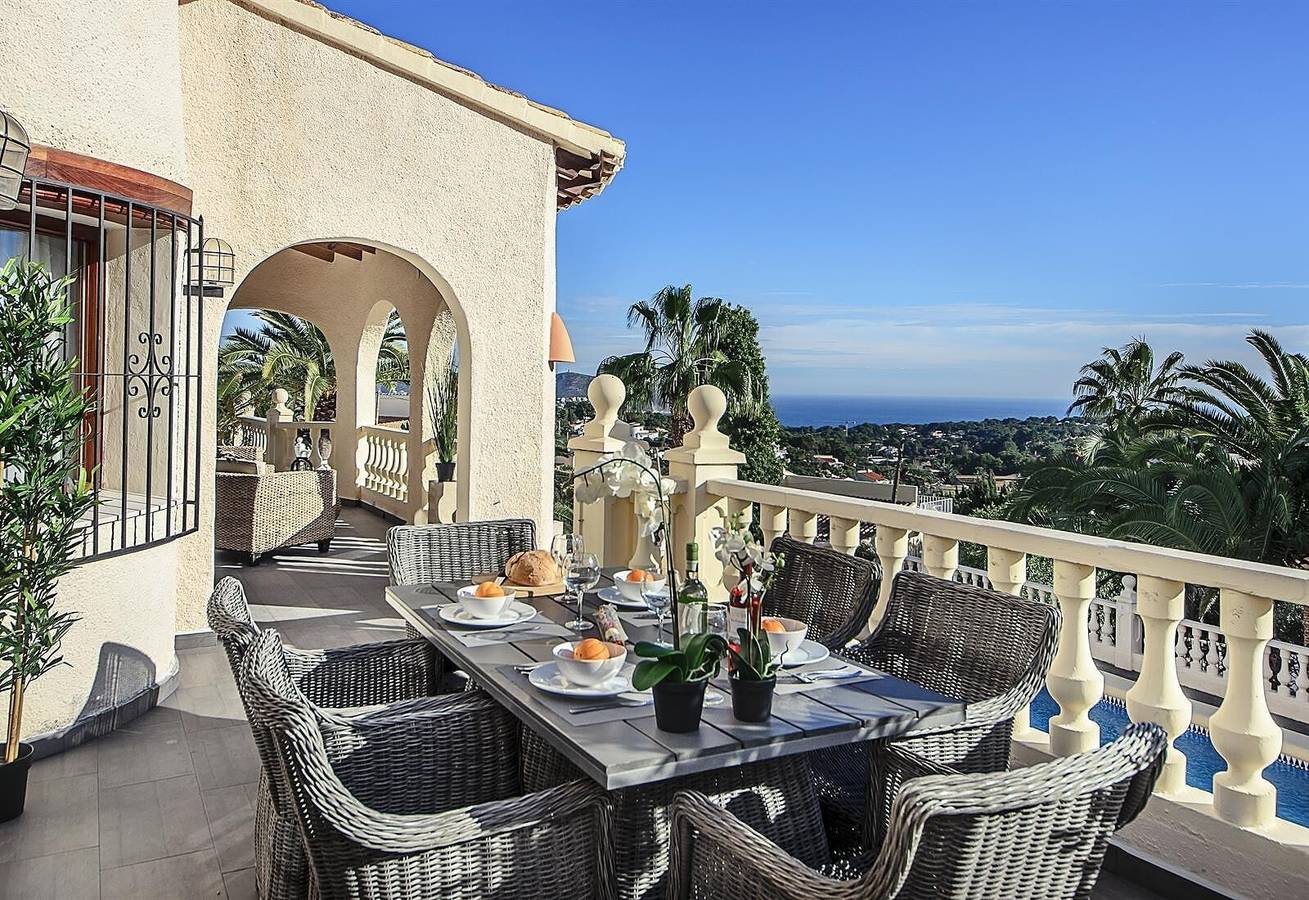 Villa 'Vista Moraira' con vistas al mar, Wi-Fi y aire acondicionado in Teulada, Costa Blanca