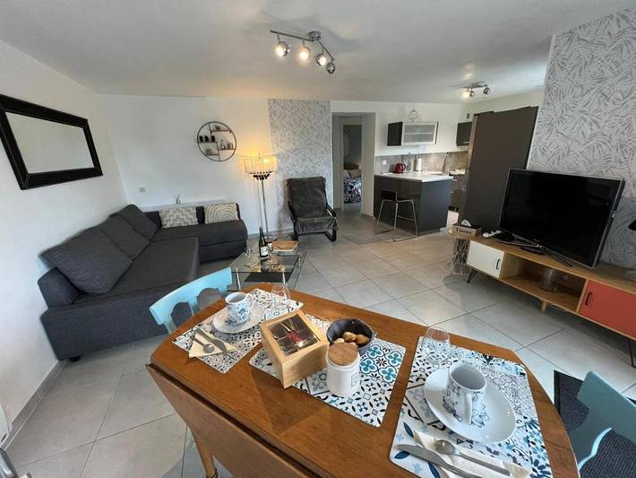 Appartement de vacances pour 2 personnes, avec Terrasse ainsi que Jardin et Vue