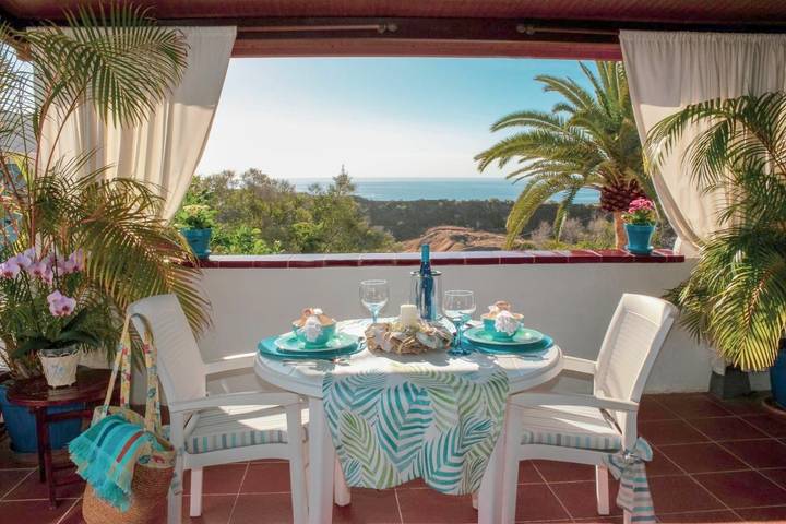 Appartamento per 2 persone, con Balcone e Terrazza nonché Panorama a San Andres