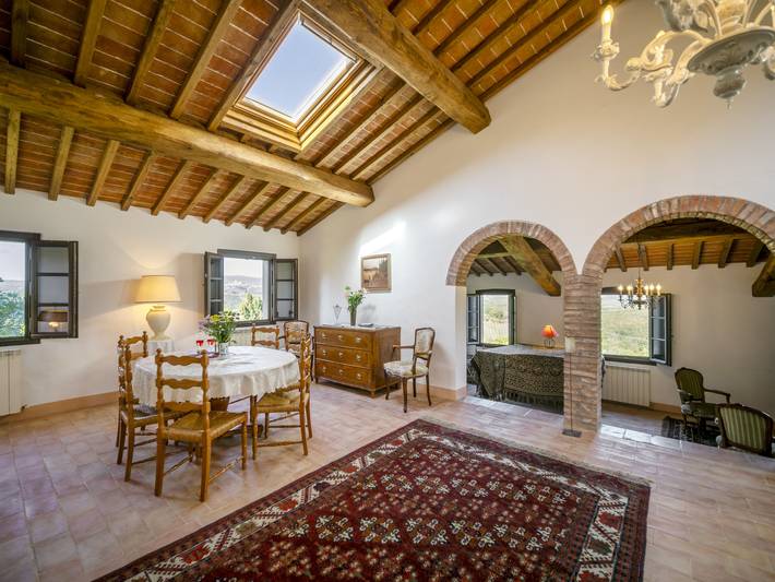 Location de vacances pour 10 personnes, avec vue ainsi que terrasse et jardin, animaux acceptés à San Gimignano - 4