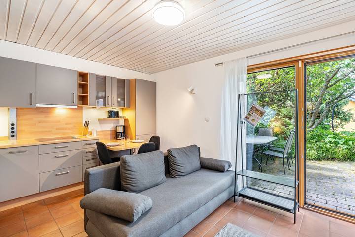 Studio für 3 Personen, mit Garten
