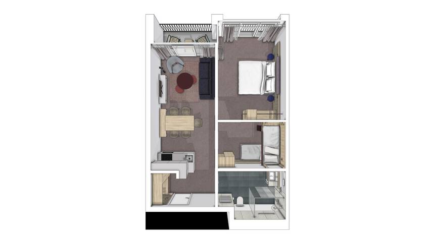 Apartahotel para 7 personas, con balcón en Suiza