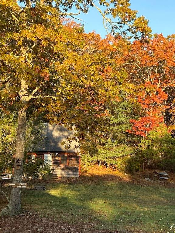 Log cabin for 4 people, with terrace and yard in Rhode Island