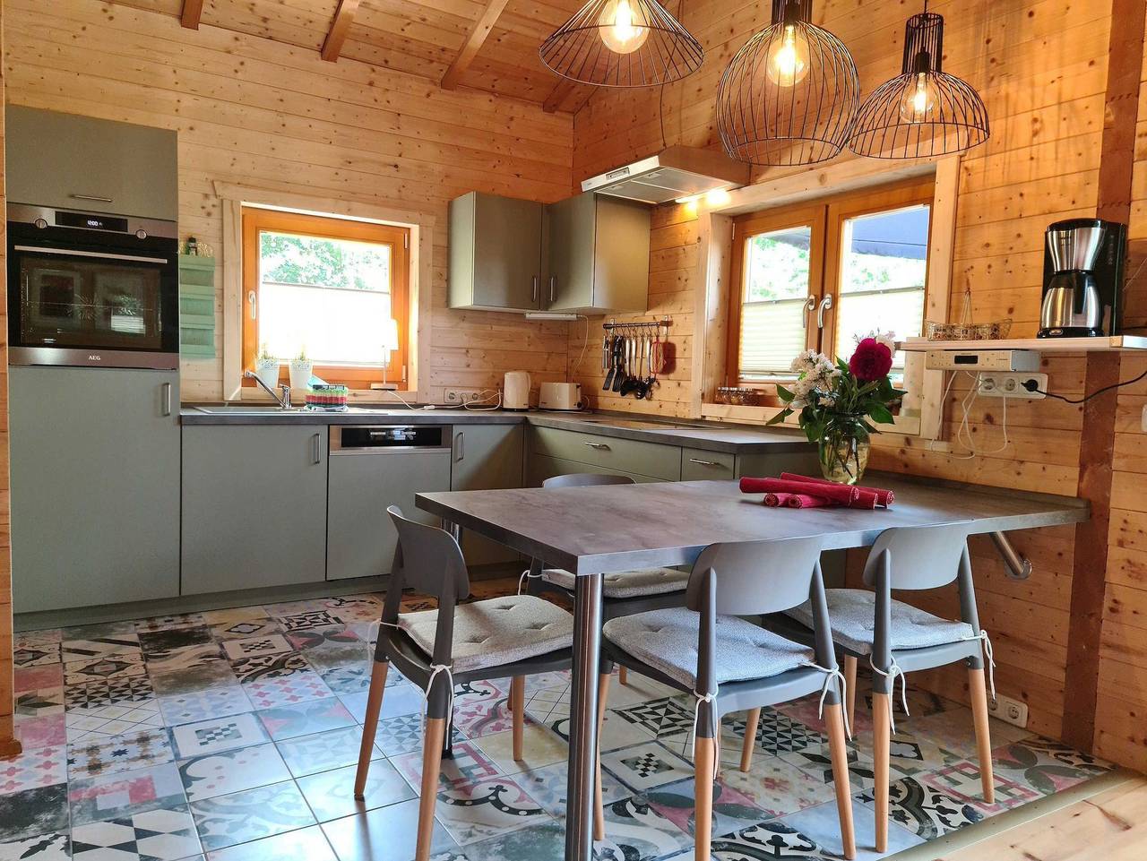 A10 Ostsee Land Ferienhäuser Brusow Kröpelin - A10: 3-Raum-Holzhaus Bine mit Kamin, Terrasse, Podsauna in Kröpelin, Rostock und Umgebung