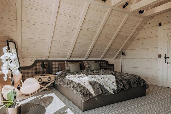 Luxury mountain chalet, wooden house, Tatra Bjerge View, tatra mountains in Carpazi Polonia
