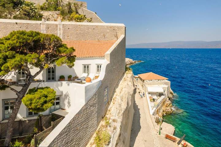 Hotel dla 2 osób, z taras i widok w Hydra