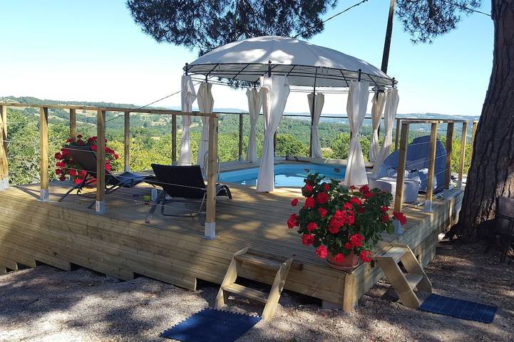 Maison de vacances pour 4 personnes, avec jardin ainsi que piscine et balcon - 1
