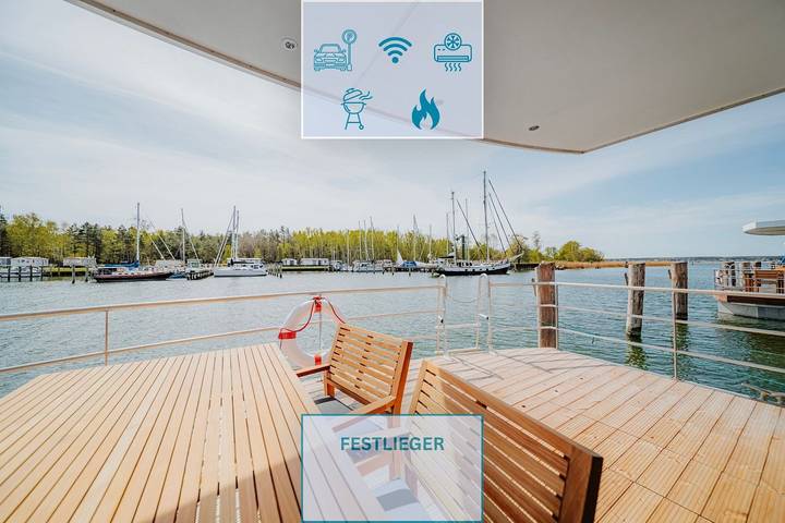 Ferienhaus für 4 Personen, mit Ausblick und Terrasse sowie Seeblick am Greifswalder Bodden