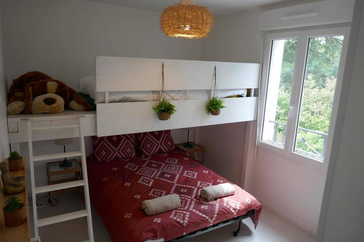 Appartement de vacances pour 3 personnes, avec jardin