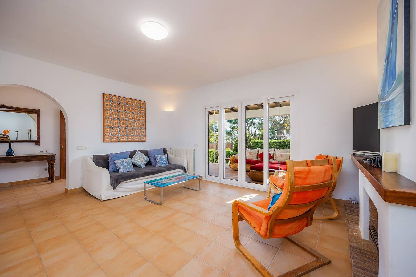 Villa "Luna" avec vue sur la mer, piscine, climatisation, terrasses et jardin in Cala Egos, Santanyí