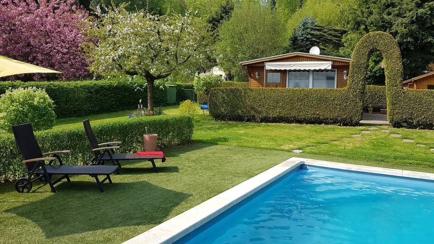 Ferienhaus für 3 Personen, mit Terrasse und Garten sowie Pool im Harz