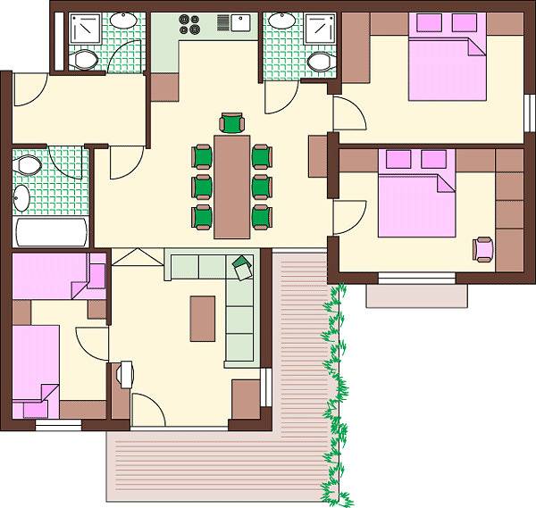 Geheel vakantieappartement, App/3 slaapkamers/douche, bad, wc in Bad Hofgastein, Ski Amadé