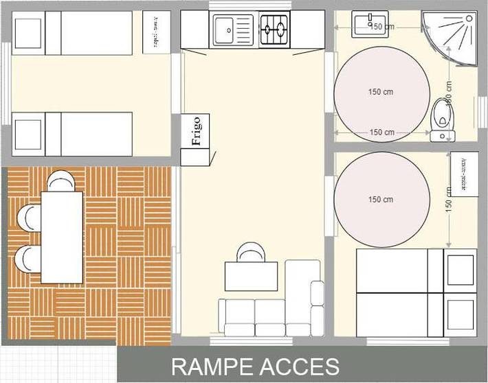 Camping pour 4 personnes, avec Terrasse et Vue