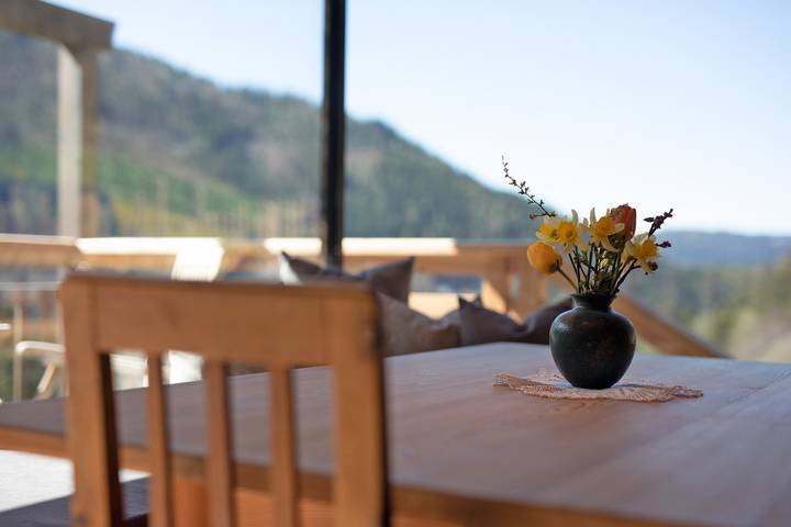 Appartamento intero, Appartamento di vacanza "Pitschlhof Apt Zirbe" con vista sulle montagne e terrazza privata in Redagno, Aldino