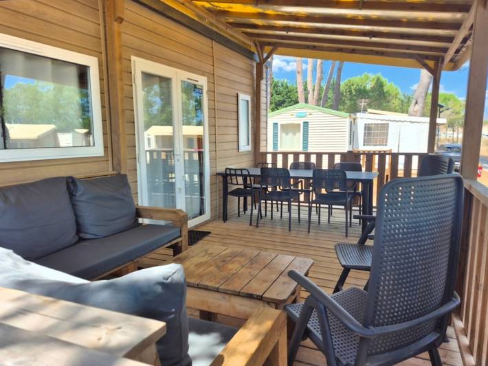 Premium-Mobilheim für 6 Personen mit Pool, privater Terrasse und Klimaanlage in Vendres, Mittelmeerküste (Frankreich)