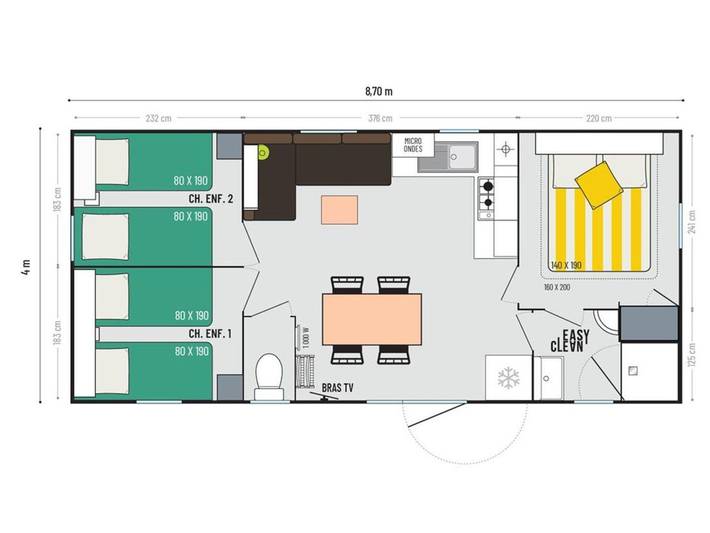 Mobil home pour 6 personnes, avec piscine à Seillac - 3