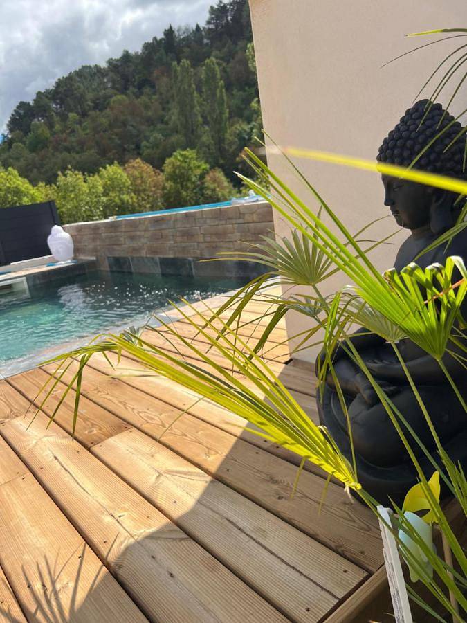 Location de vacances pour 3 personnes, avec piscine ainsi que vue et jardin à Labégude - 2