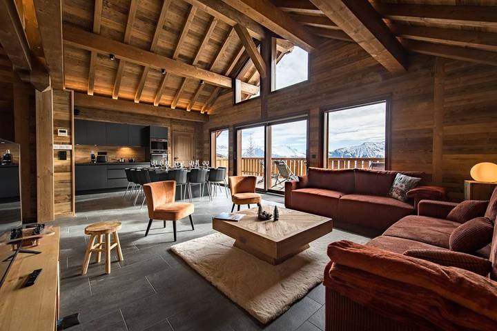 Chalet pour 12 personnes, avec sauna ainsi que balcon/terrasse et terrasse à Fontcouverte-la-Toussuire