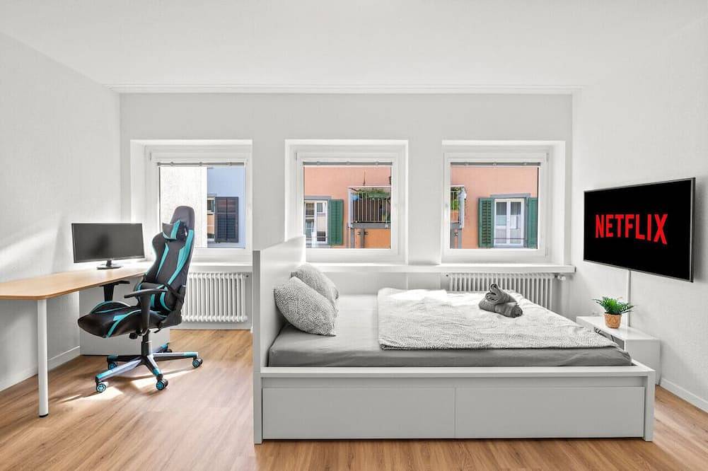 Appartamento intero, City Center_Twin Bed_Workplace_Washer in Winterthur, Canton Zurigo