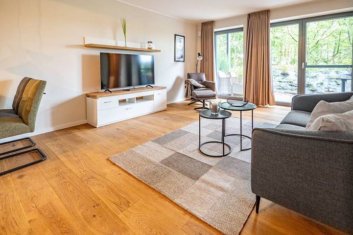 Ferienwohnung für 3 Personen, mit Garten und Terrasse sowie Sauna in Grünendeich