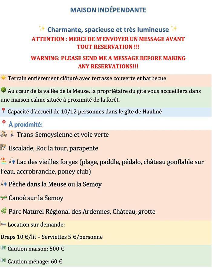 Location de vacances pour 12 personnes, avec vue ainsi que terrasse et jardin à Monthermé - 2