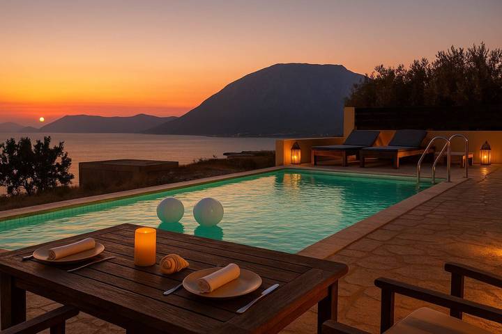Vakantiehuis voor 3 personen, met zwembad en tuin, kindvriendelijk in Samos