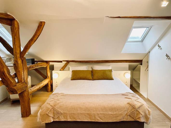 Location de vacances pour 3 personnes, avec Terrasse ainsi que Jardin et Vue à Aubel
